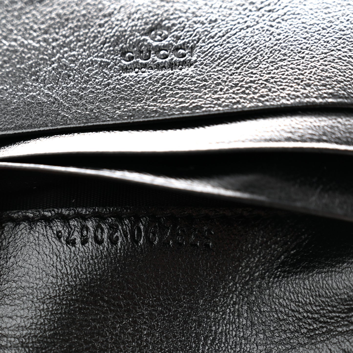 Calfskin Web Rajah Chain Card Case Wallet Black