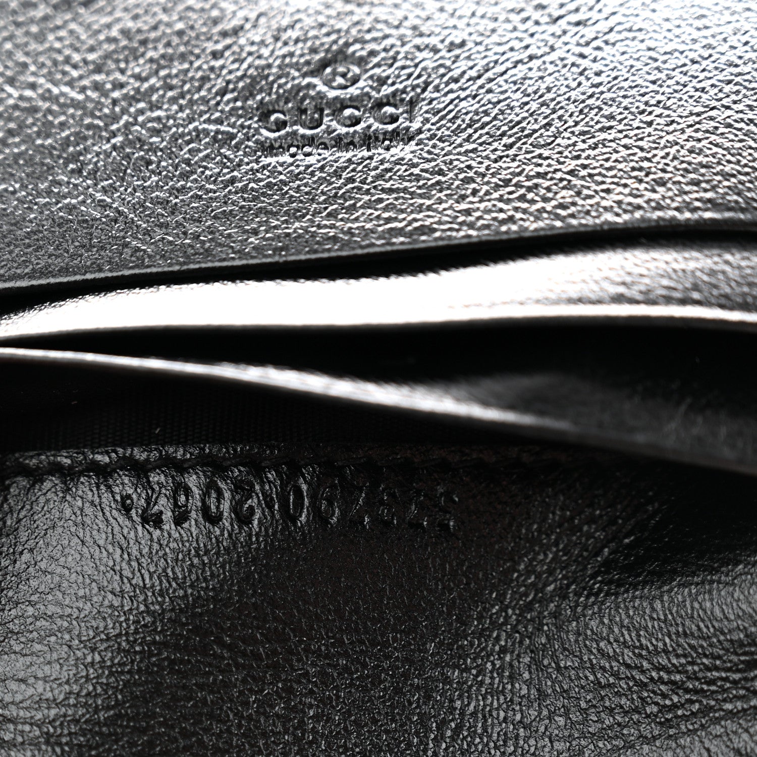 Gucci Calfskin Web Rajah Chain Card Case Wallet Black 7 of 7