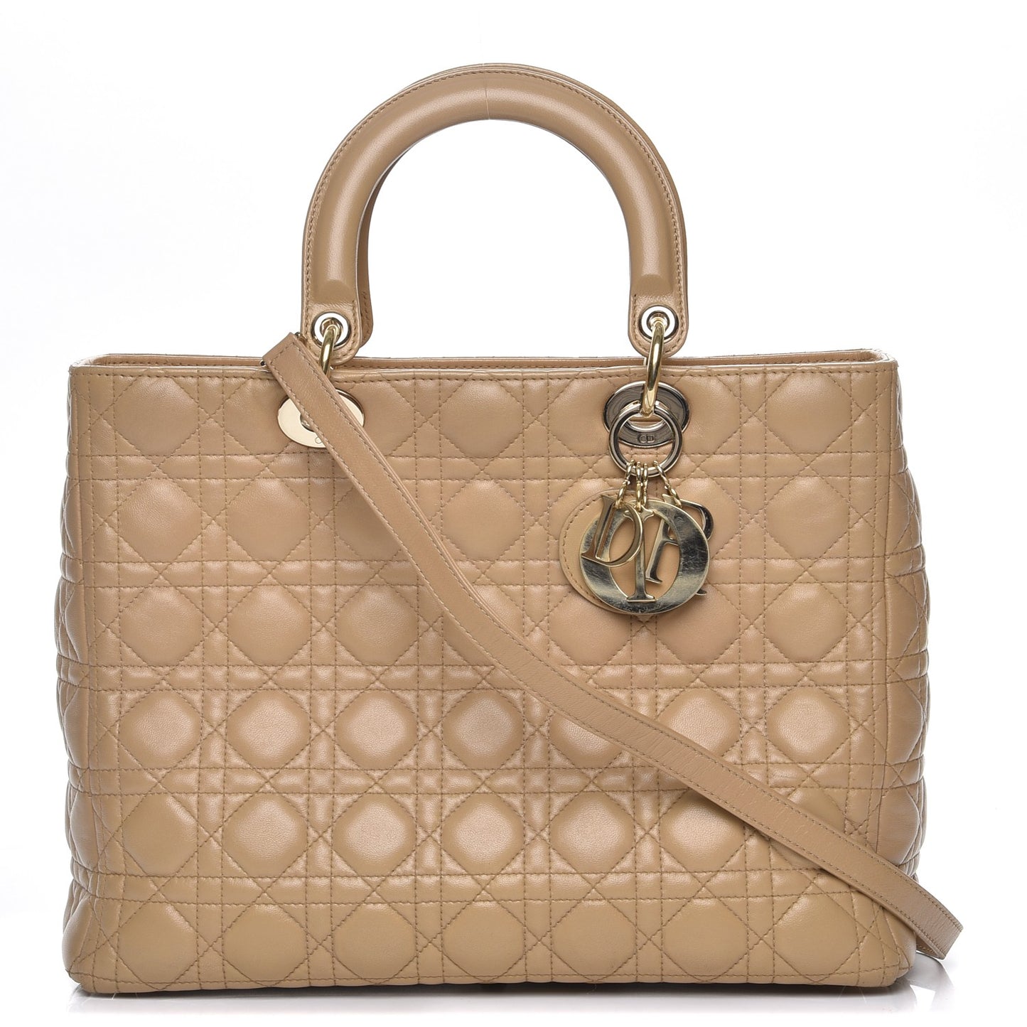 Lambskin Cannage Large Lady Dior Beige