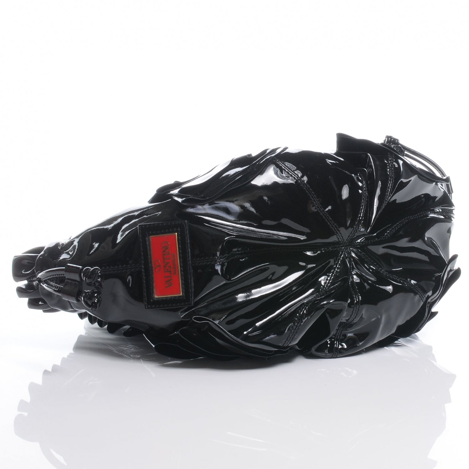 Valentino Garavani Patent Ruffle Idylle Bag Black 4 of 7