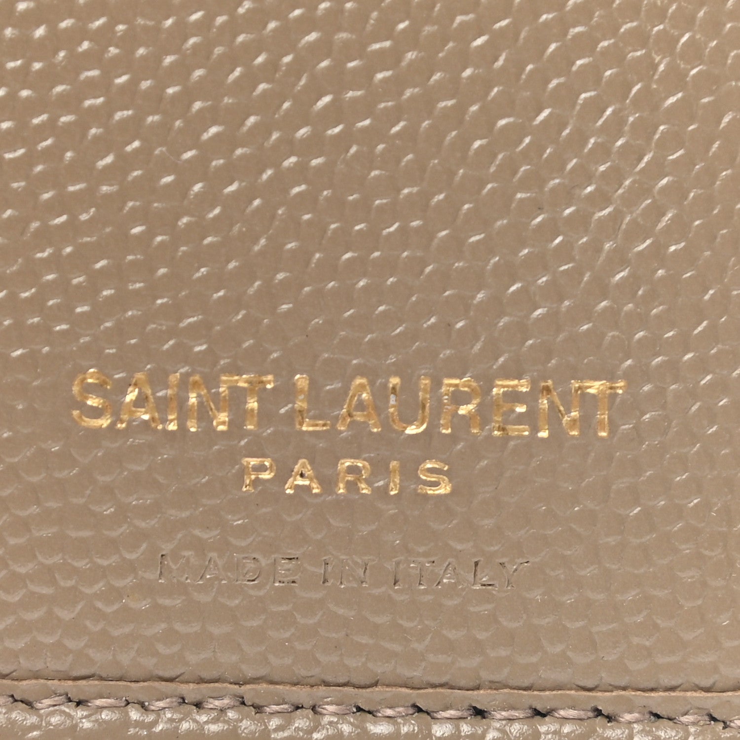 Saint Laurent Grain De Poudre Matelasse Chevron Monogram Compact Zip Around Wallet Dark Latte 7 of 8