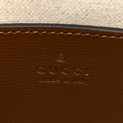 Gucci GG Supreme Monogram Azalea Calfskin Retro Interlocking G Flat Messenger Bag Beige Ebony Brown Sugar 6 of 9