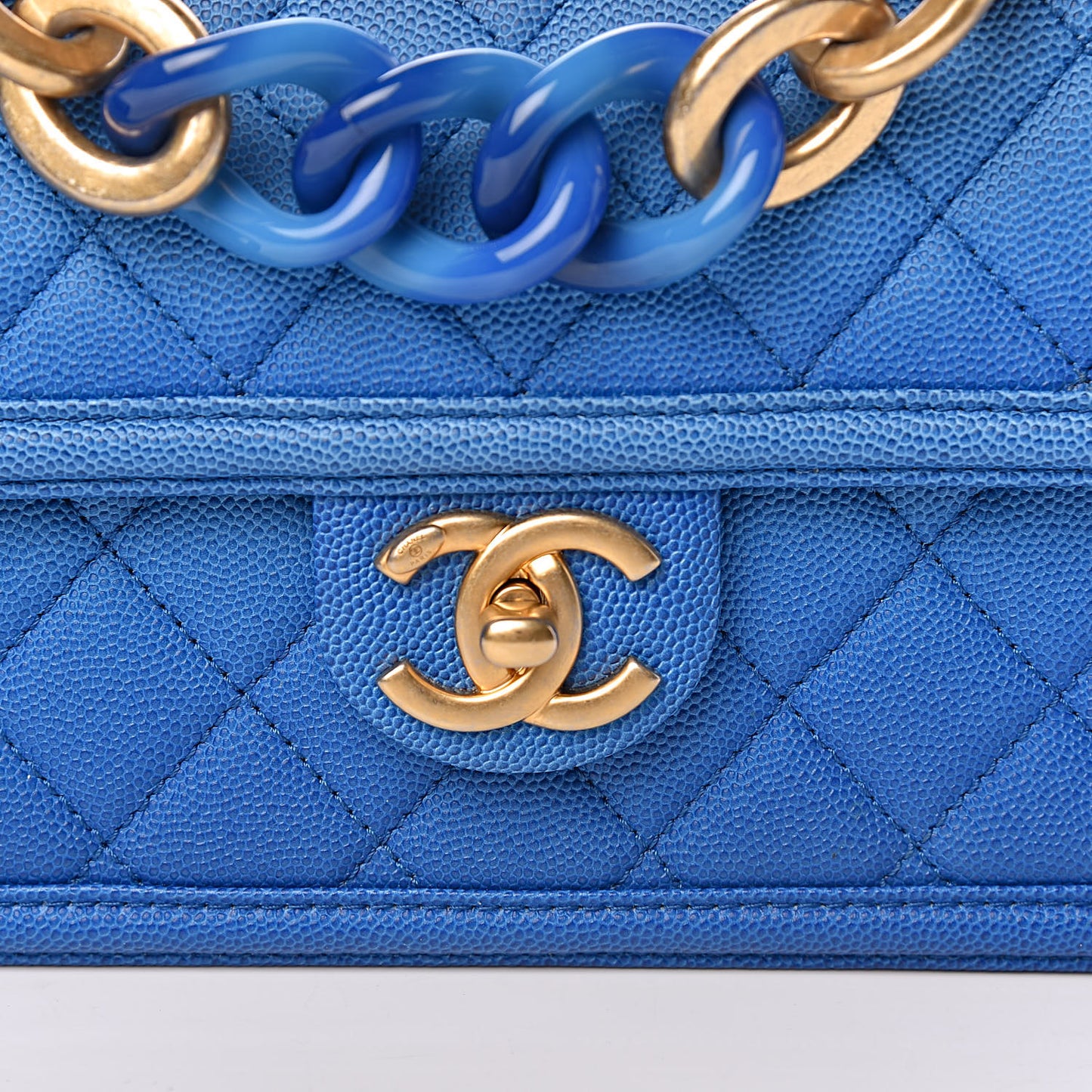 Caviar Quilted Small Sunset On The Sea Flap Blue