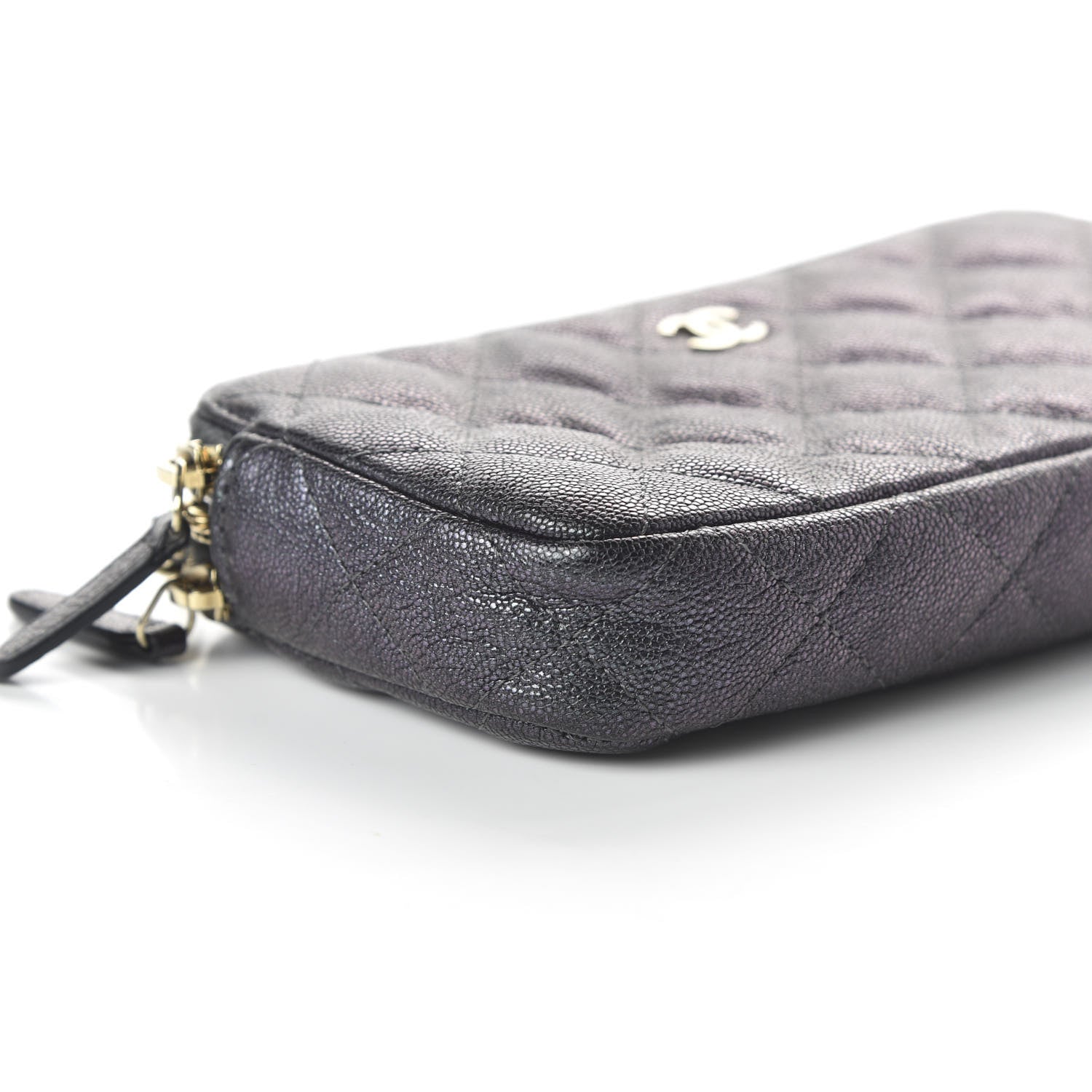 Chanel Iridescent Caviar Quilted Small Clutch With Chain Black 6 of 12