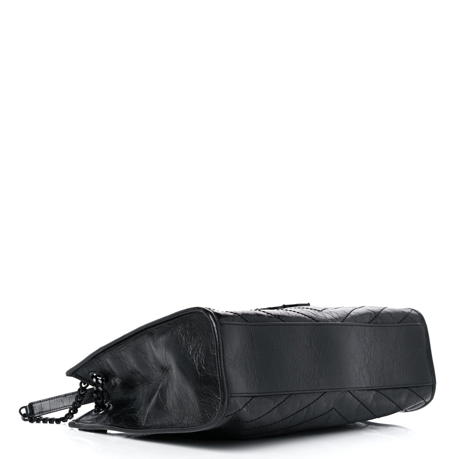 Saint Laurent Crinkled Calfskin Matelasse Monogram Medium Niki Shopper Tote Black 4 of 9