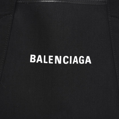 Balenciaga Cotton Canvas Calfskin S Navy Cabas Black 12 of 13