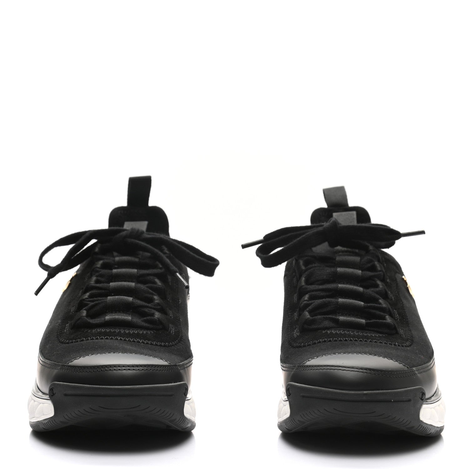 Chanel Velvet Calfskin Mixed Fibers CC Sneakers 40 Black 2 of 8