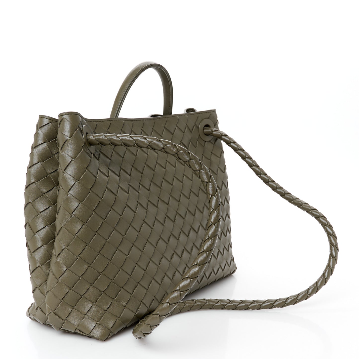 Nappa Intrecciato Medium Andiamo Shoulder Bag Cypress