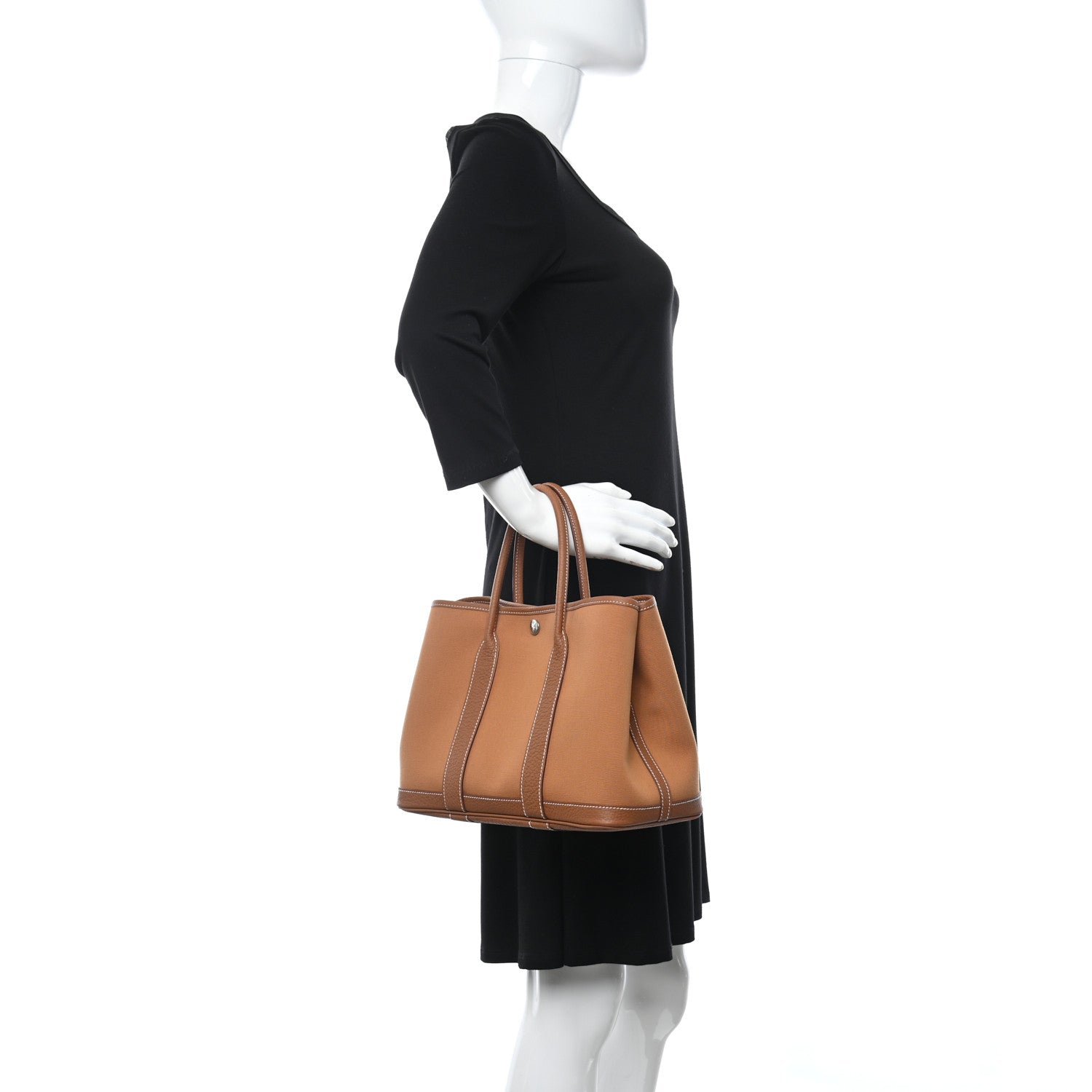 Hermes Toile Militaire Vache Country Verso Garden Party 30 TPM Gold Dune Magnolia 2 of 11