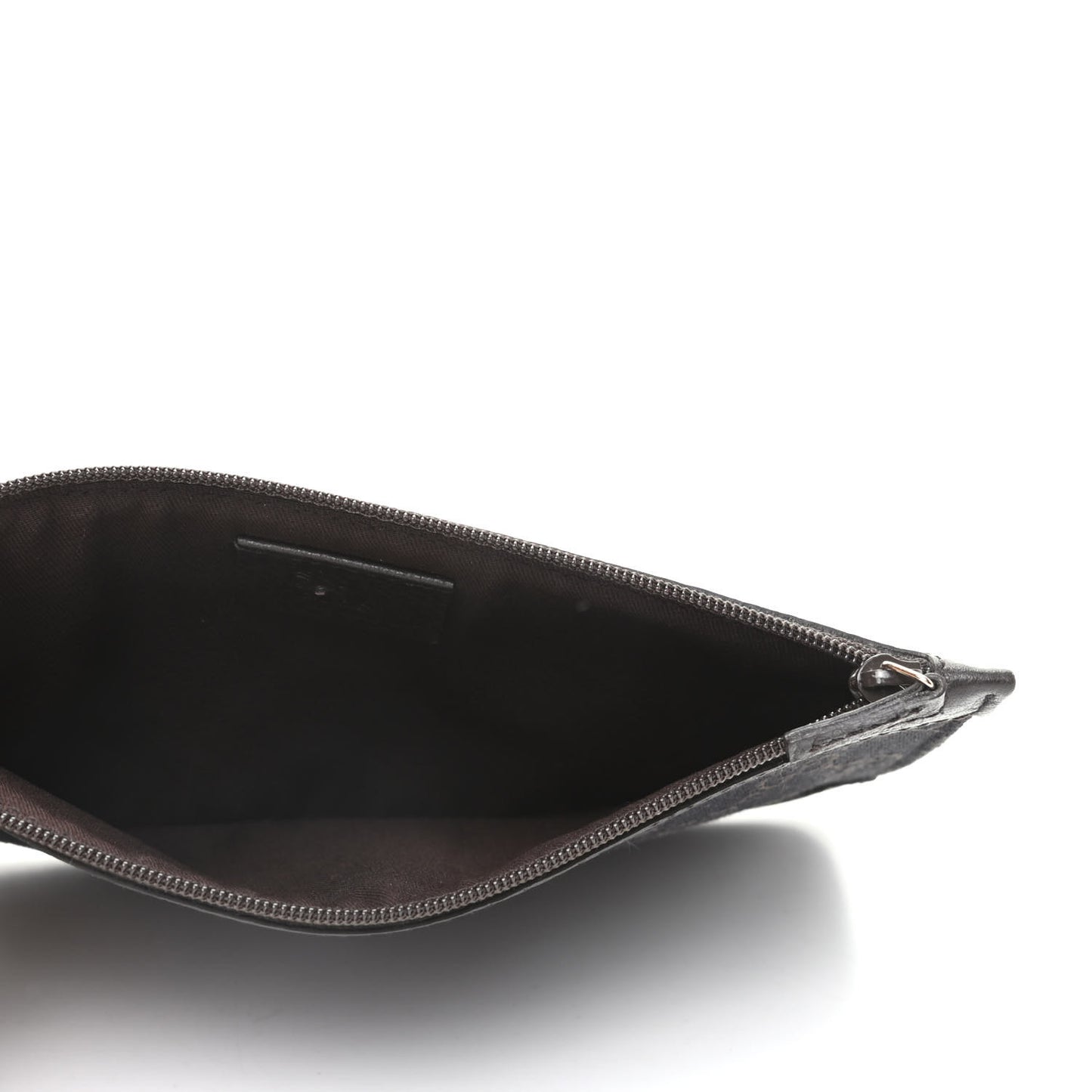 Monogram Zip Pouch Dark Brown