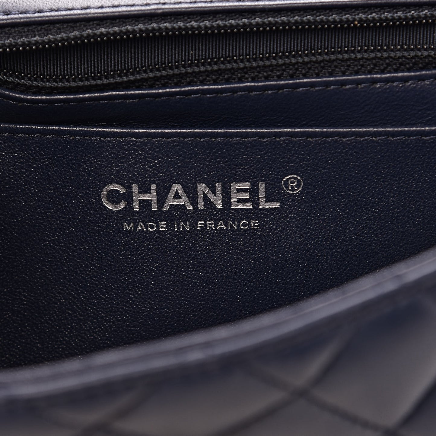 Lambskin Quilted Mini Square Flap Navy Blue