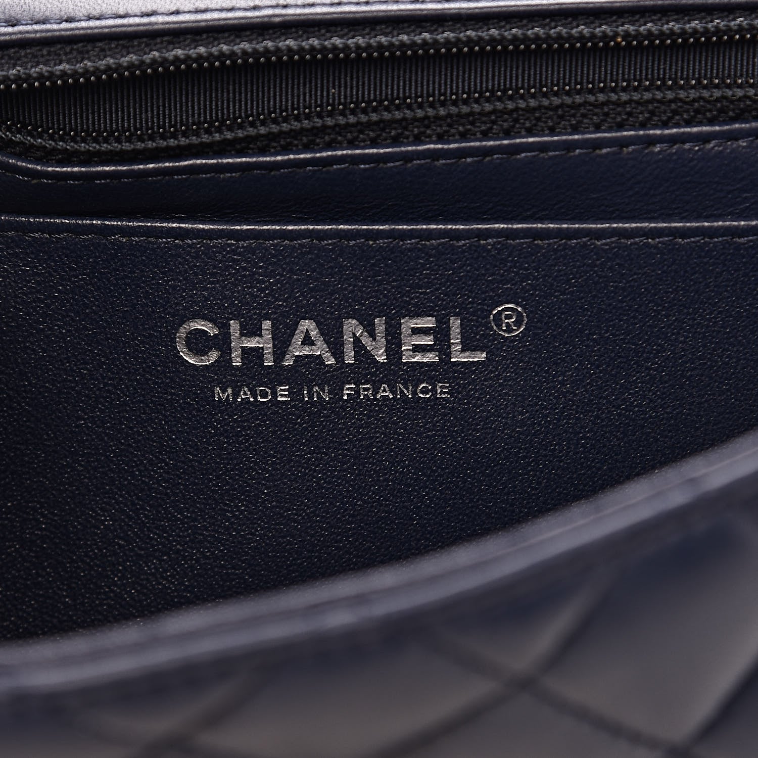 Chanel Lambskin Quilted Mini Square Flap Navy Blue 6 of 12