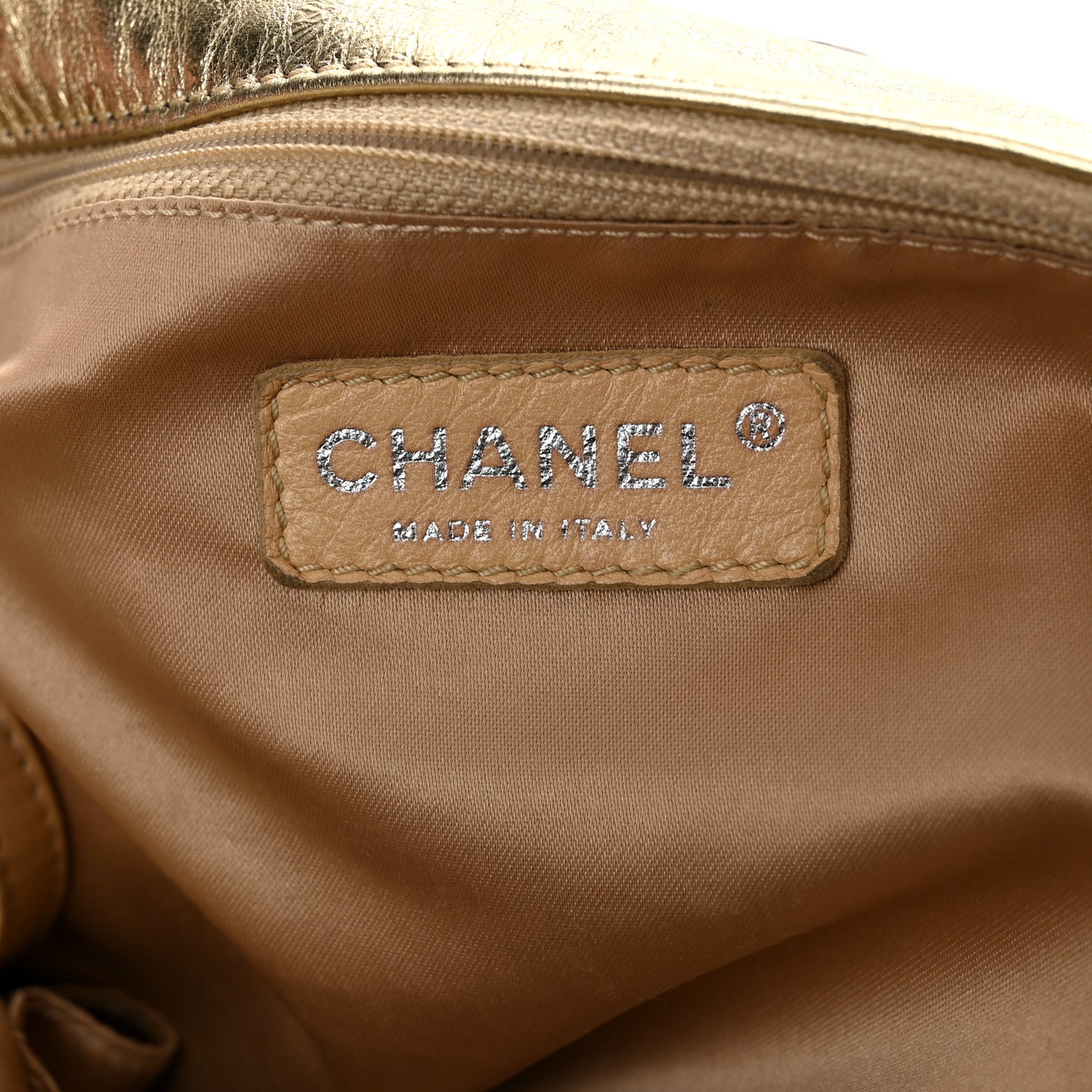 Metallic Perforated Lambskin Hollywood Hobo Gold