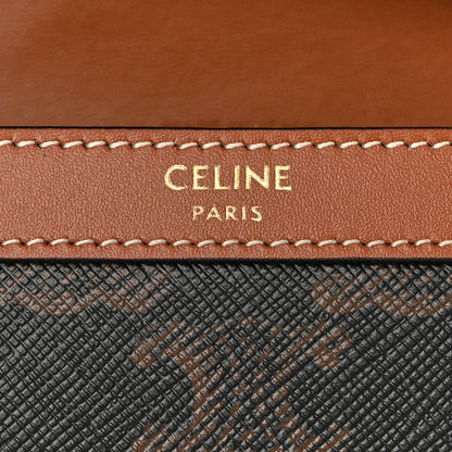 Celine Triomphe Canvas Calfskin Margo Wallet on Chain Tan 5 of 10