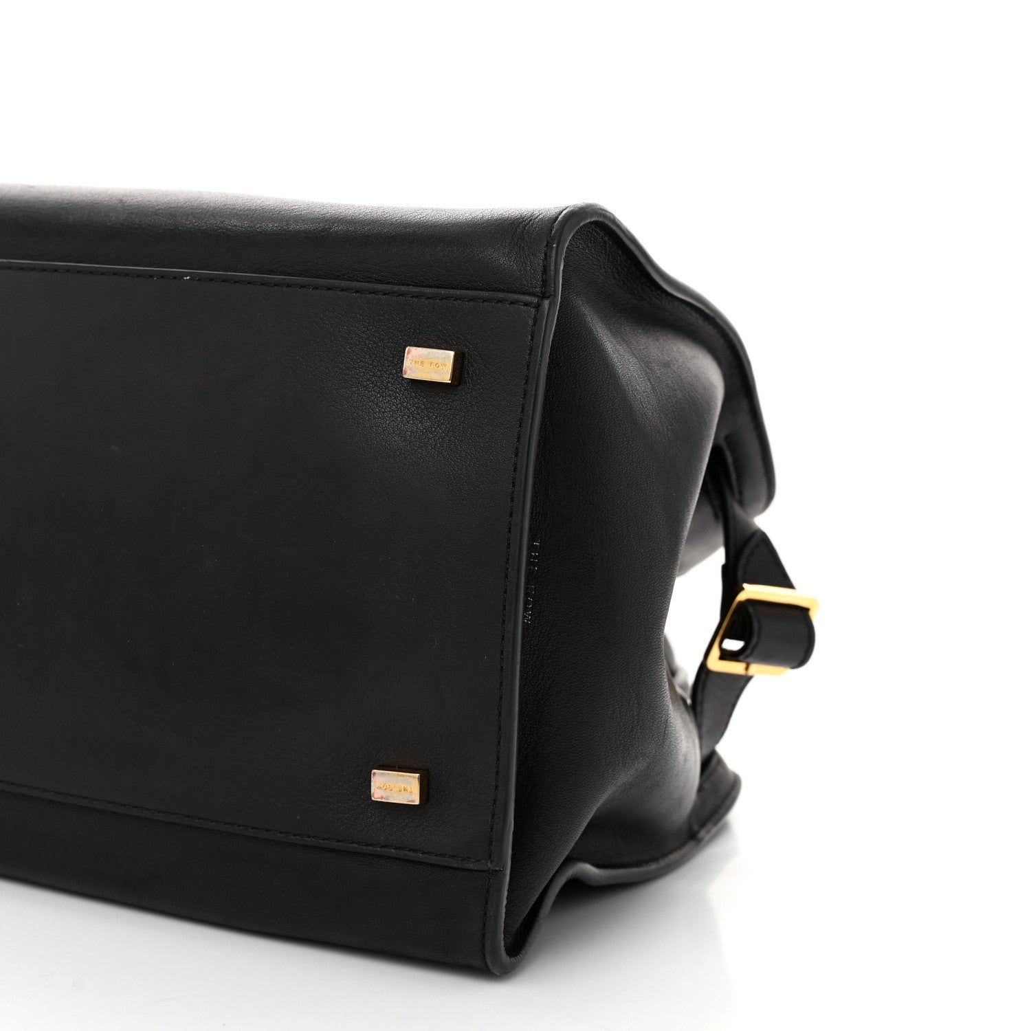 The Row Polished Saddle Calfskin Soft Margaux 12 Black 9 of 11