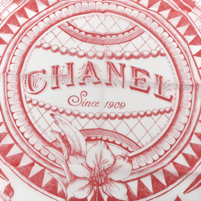 Chanel Cotton Havana Cuba Scarf White Red 3 of 4