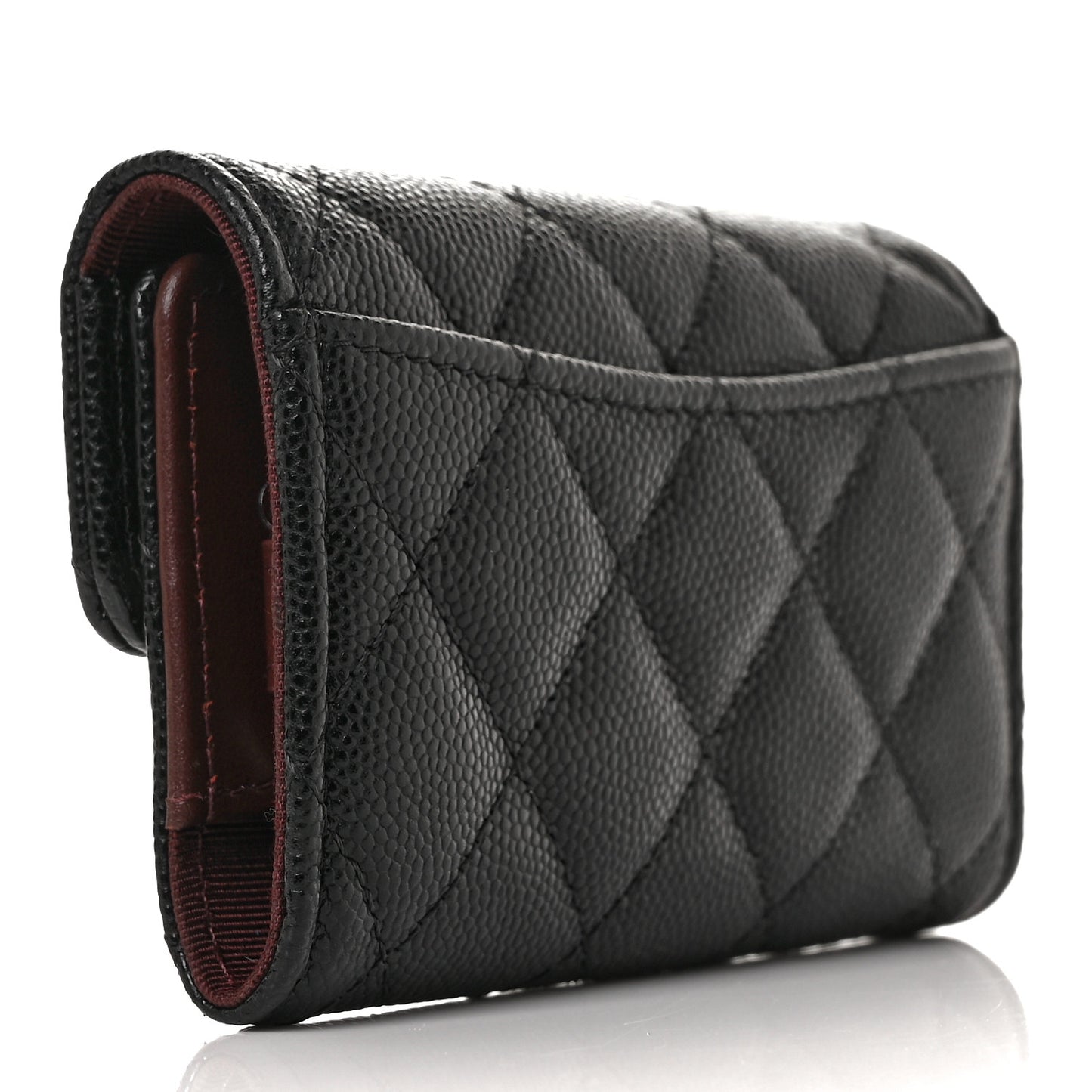 Caviar Quilted Classic 4 Key Holder Wallet Black