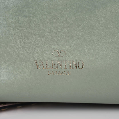 Valentino Garavani Vitello Watercolor Rockstud Double Handle Tote Rose Green Yellow Sky 19 of 21