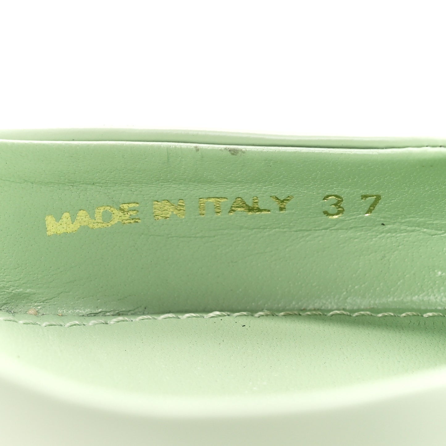 Spazzolato Triangle Logo Pointed Toe 45mm Slingback Pumps 37 Acqua