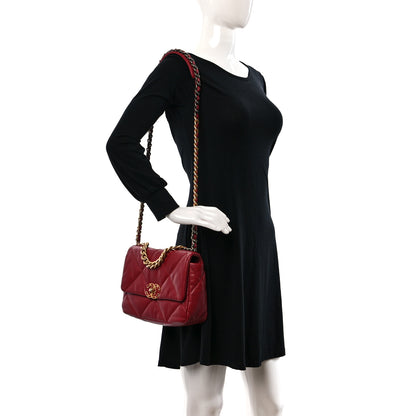 Chanel Goatskin Quilted Chanel 19 Flap Red 2 of 9