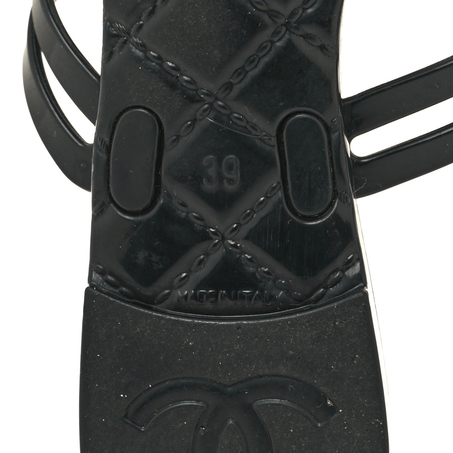 Chanel Jelly Camellia Thong Sandals 39 Black Ivory 6 of 7
