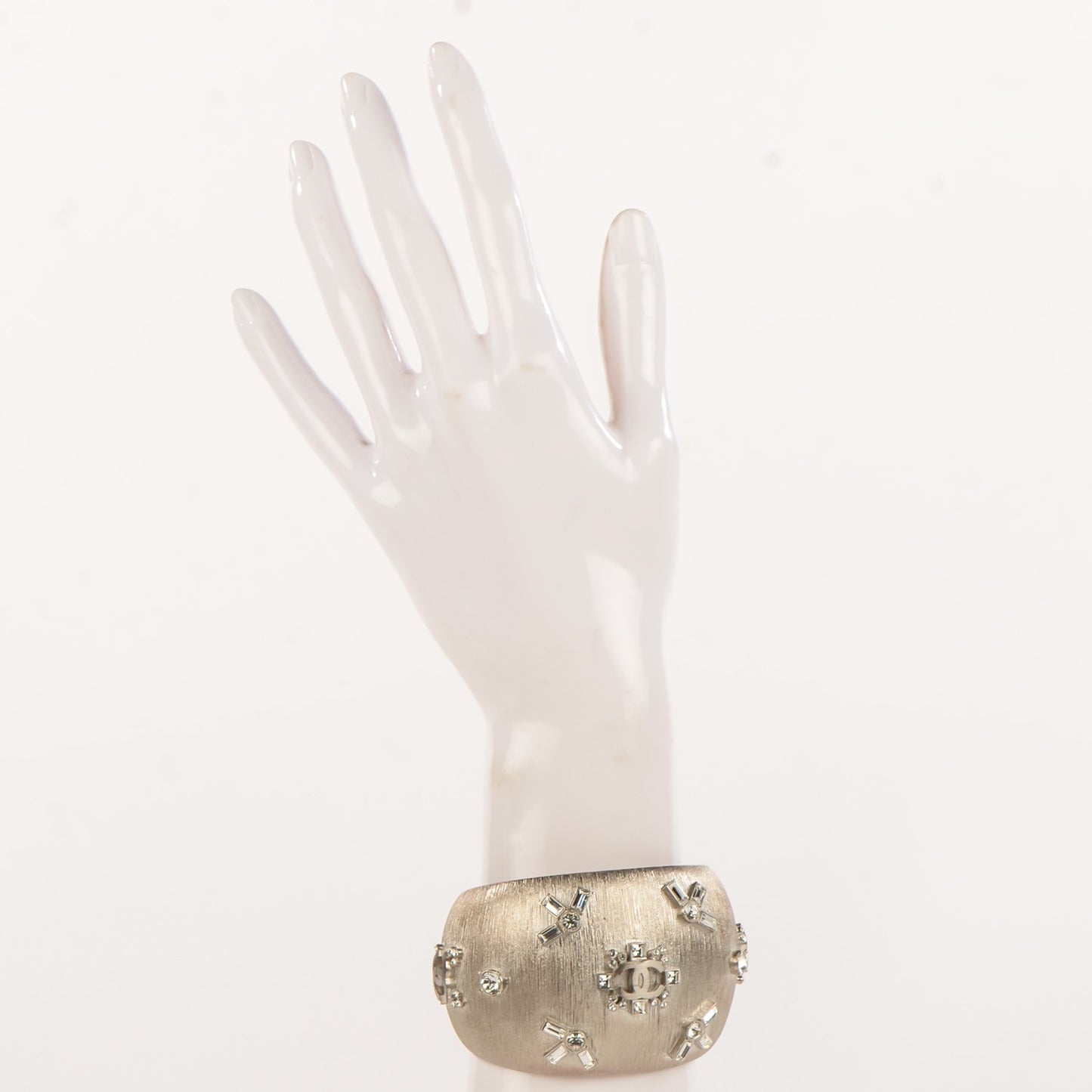 Textured Metal Crystal CC Cuff