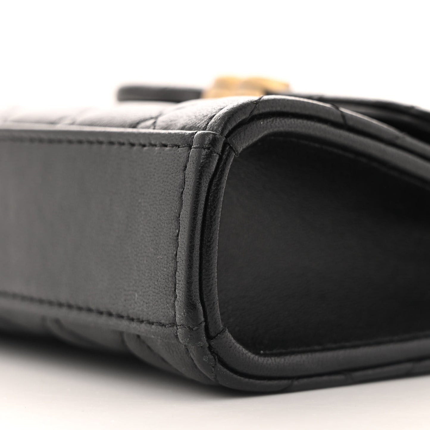 Lambskin Enamel Quilted Mini Top Handle Flap Black