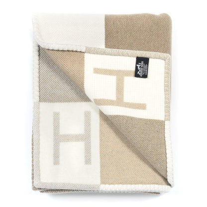 Hermes Wool Cashmere Avalon Vibration Blanket Ecru Naturel 2 of 3