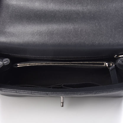 Chanel Caviar Chevron Quilted Small Coco Handle Flap Dark Grey 7 of 11