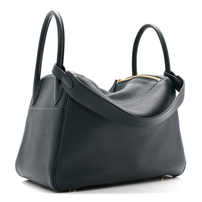 Hermes Taurillon Clemence Lindy 30 Vert Cypress 3 of 13