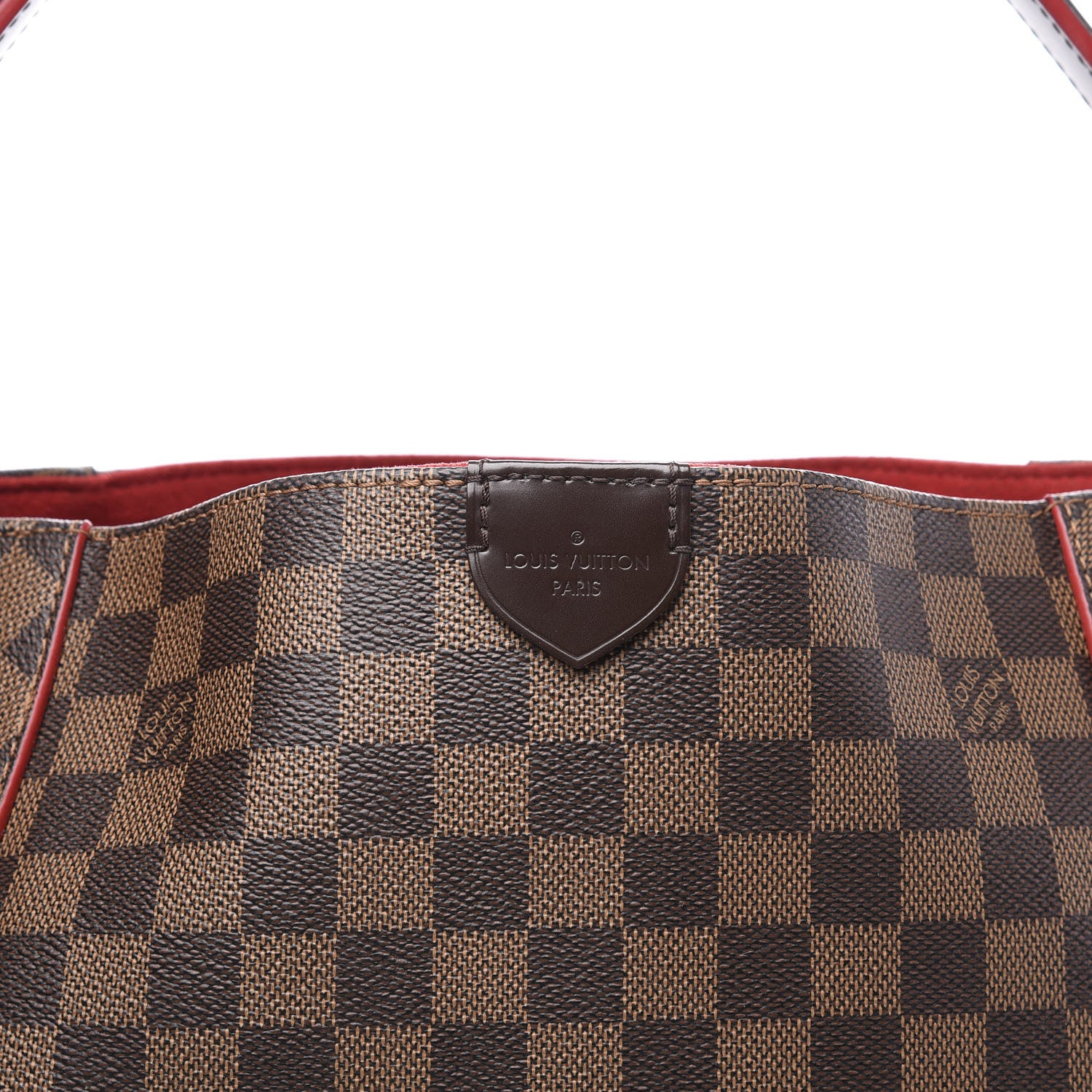 Louis Vuitton Damier Ebene Caissa Hobo Cherry 10 of 11