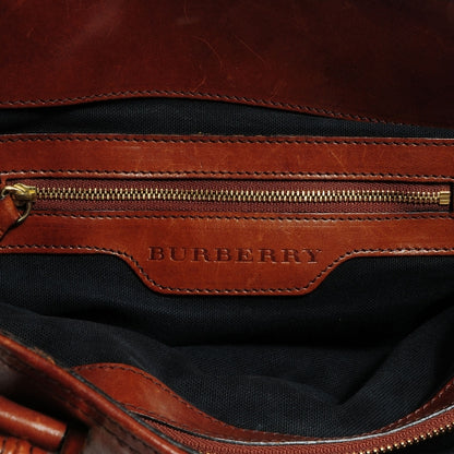 Burberry House Check Bridle Calfskin Medium Lynher Tote Dark Tan 6 of 10