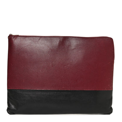 Celine Lambskin Bicolor Computer Case Light Burgundy Navy 1 of 11