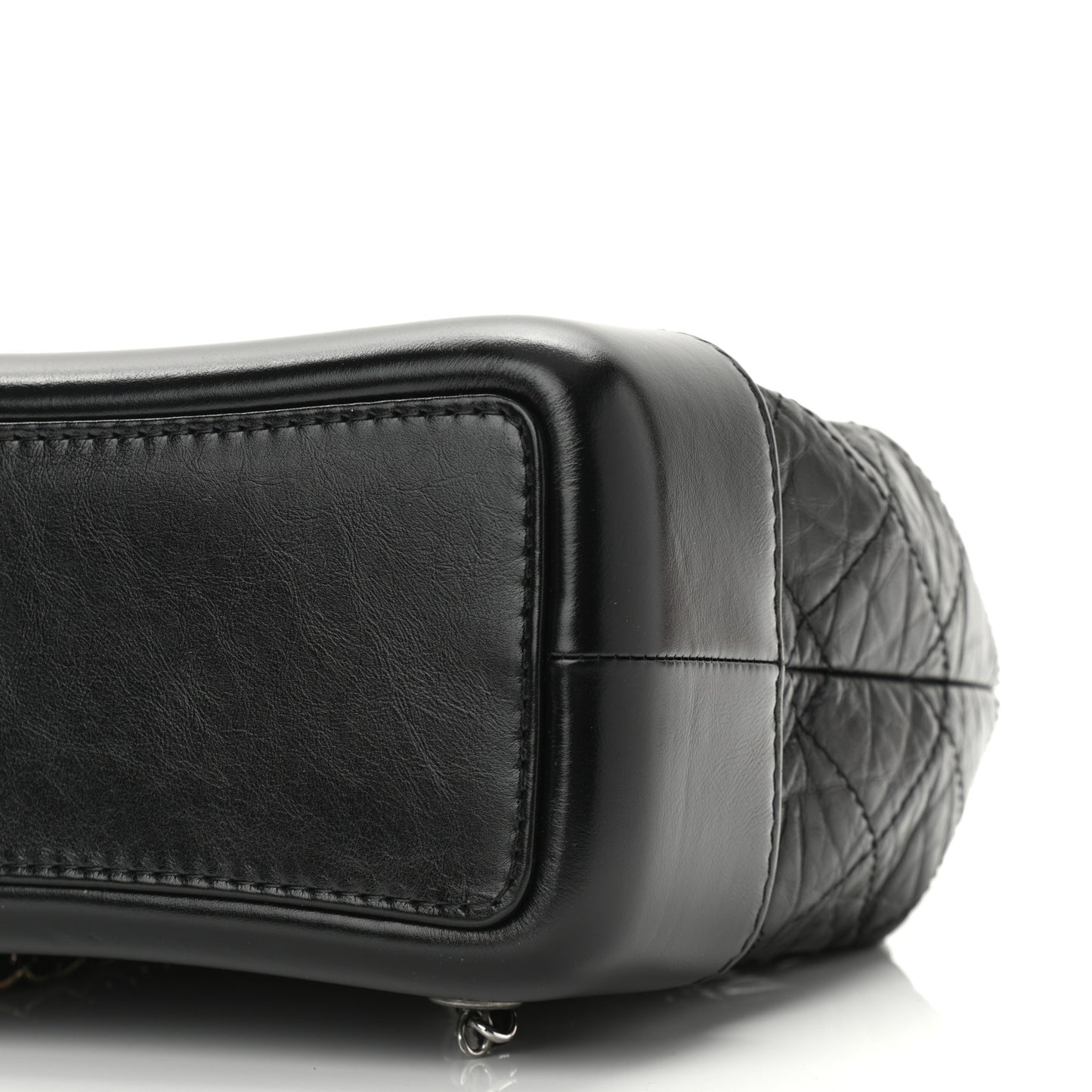 Aged Calfskin Quilted Small Gabrielle Backpack Black