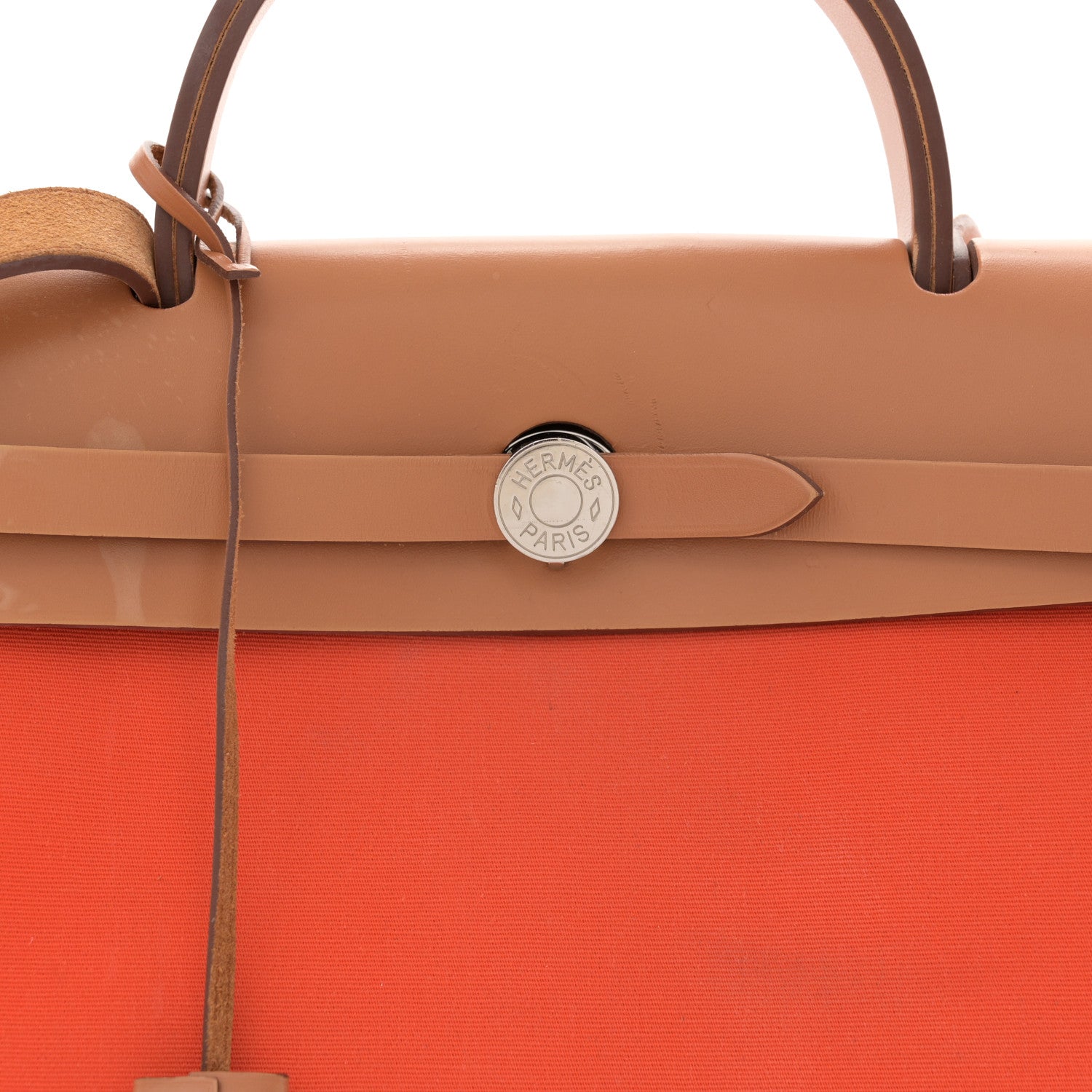 Hermes Vache Hunter Toile Herbag Zip 31 PM Capucine Fauve 9 of 18