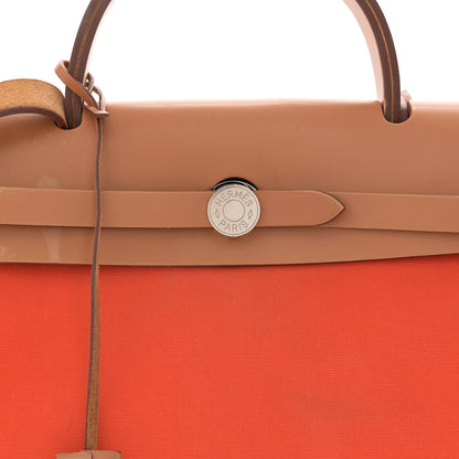Hermes Vache Hunter Toile Herbag Zip 31 PM Capucine Fauve 9 of 18