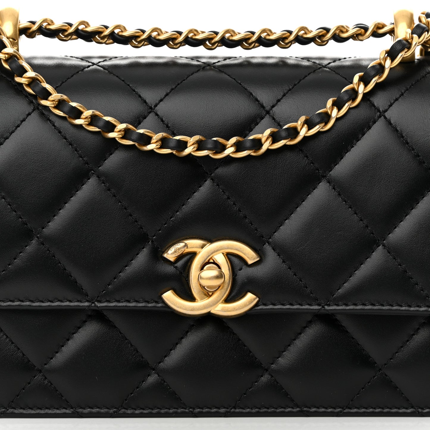 Calfskin Quilted Mini Perfect Fit Flap Black