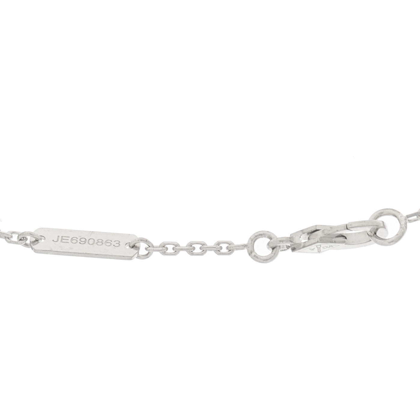 Van Cleef & Arpels 18K White Gold Trace Chain Necklace 5 of 6