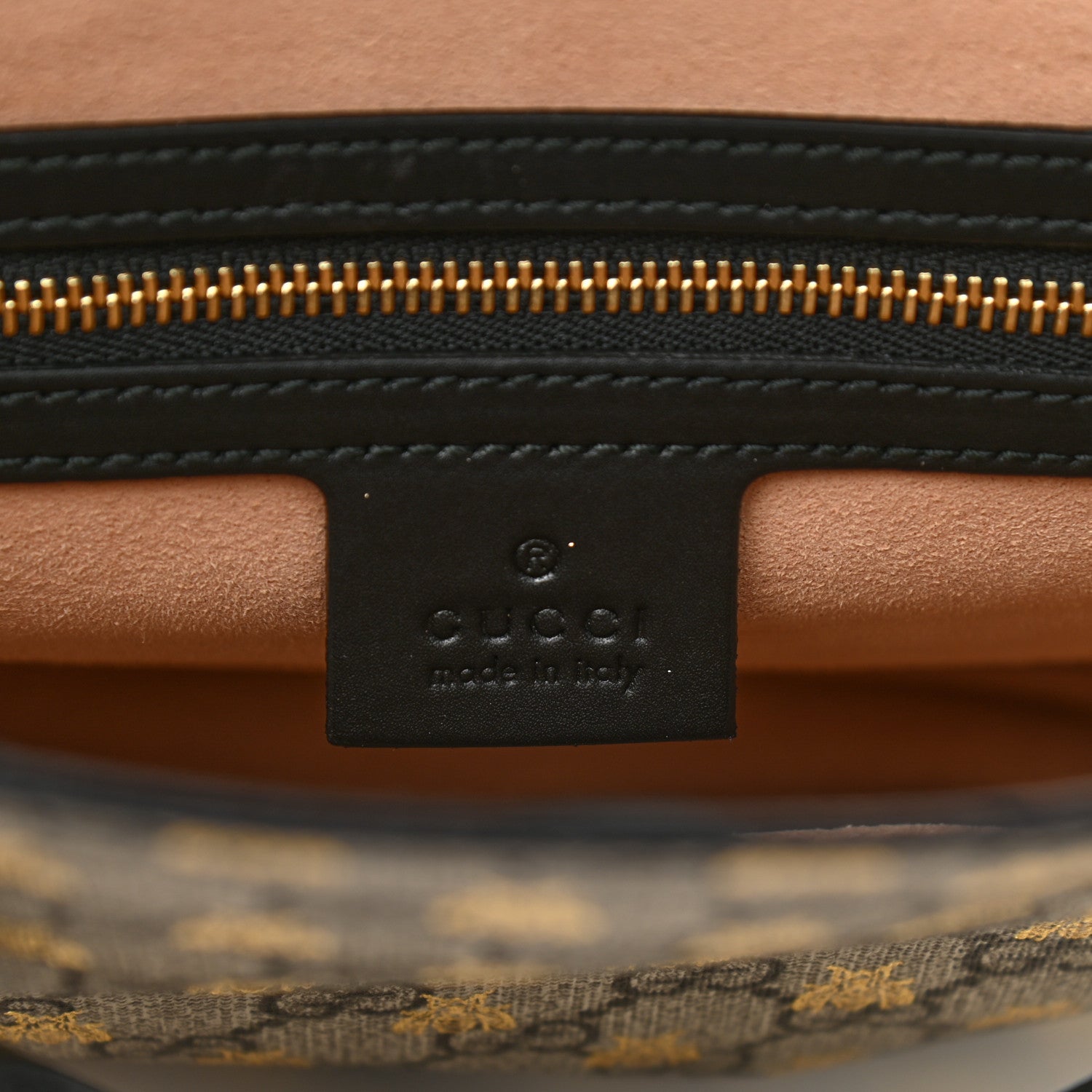 Gucci Soft GG Supreme Monogram Bees Small Crossbody Tote Beige Oro Black 5 of 9