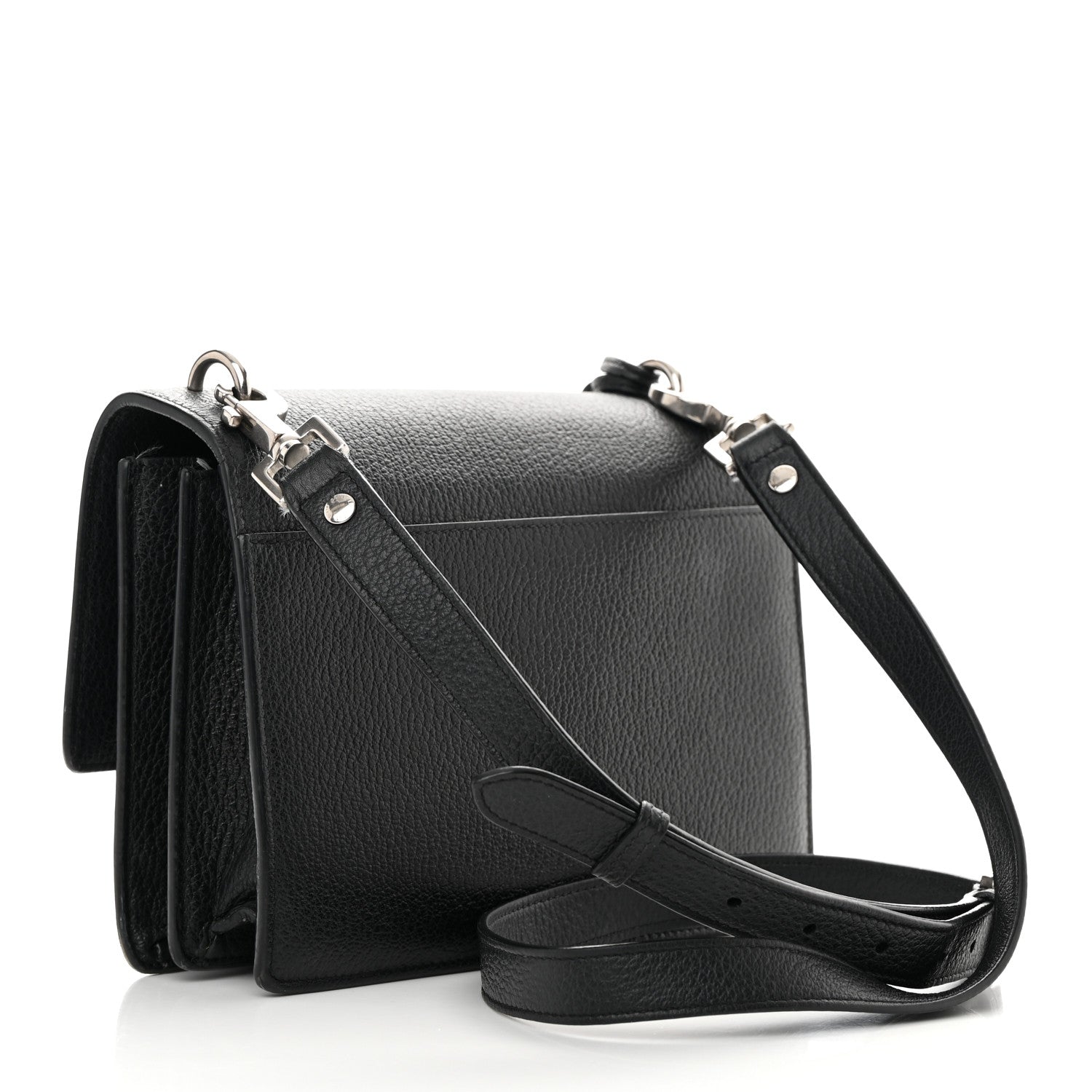 Saint Laurent Grained Calfskin Medium Monogram Sunset Satchel Black 3 of 21