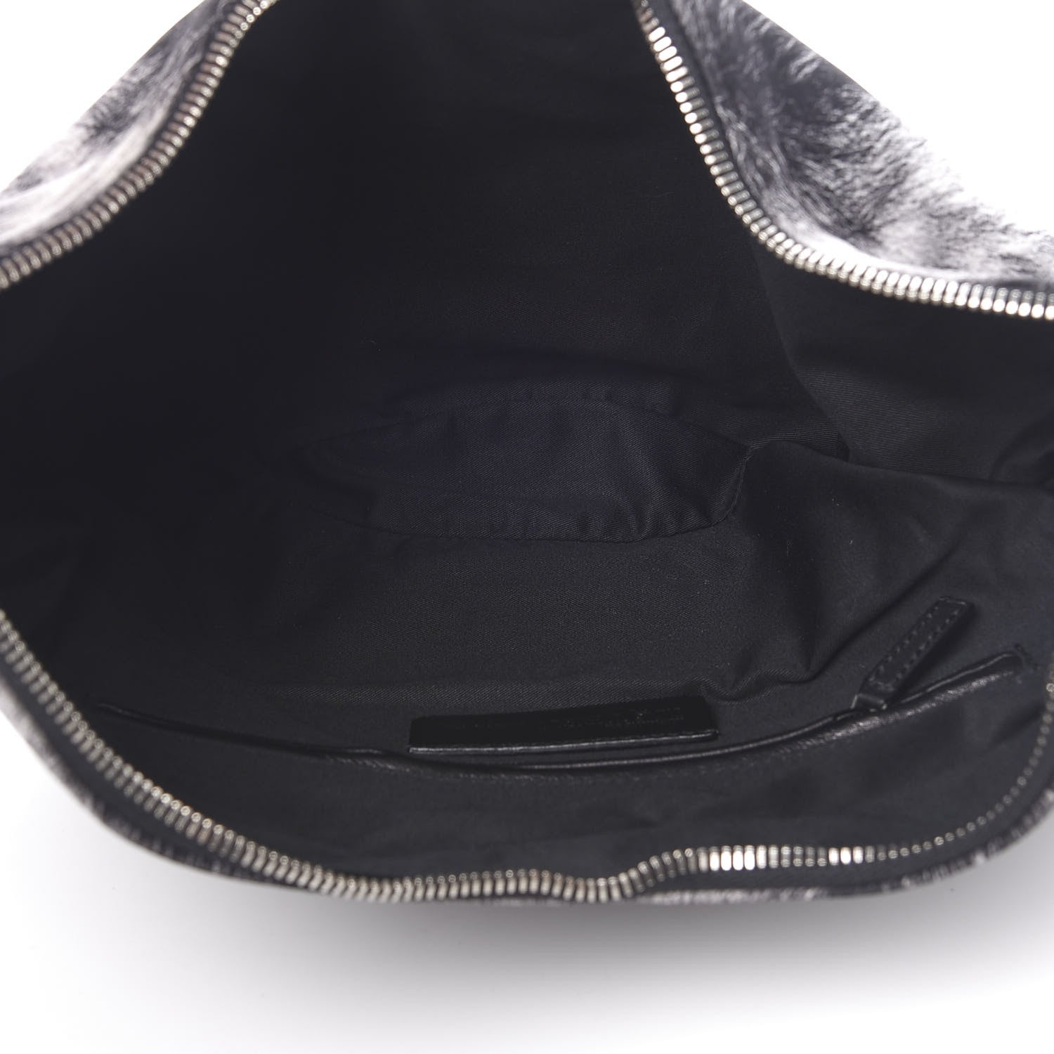 Alexander McQueen Silk Fur Print De Manta Clutch Black Grey 5 of 11