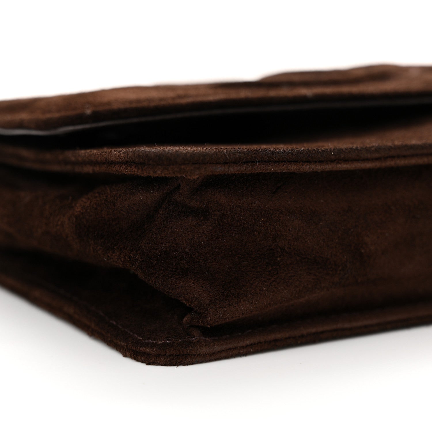 Chanel Suede Timeless CC Wallet on Chain WOC Brown 10 of 15