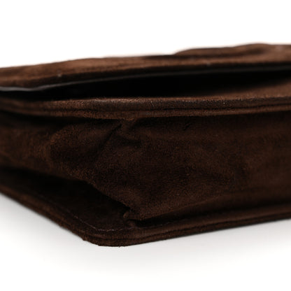 Chanel Suede Timeless CC Wallet on Chain WOC Brown 10 of 15