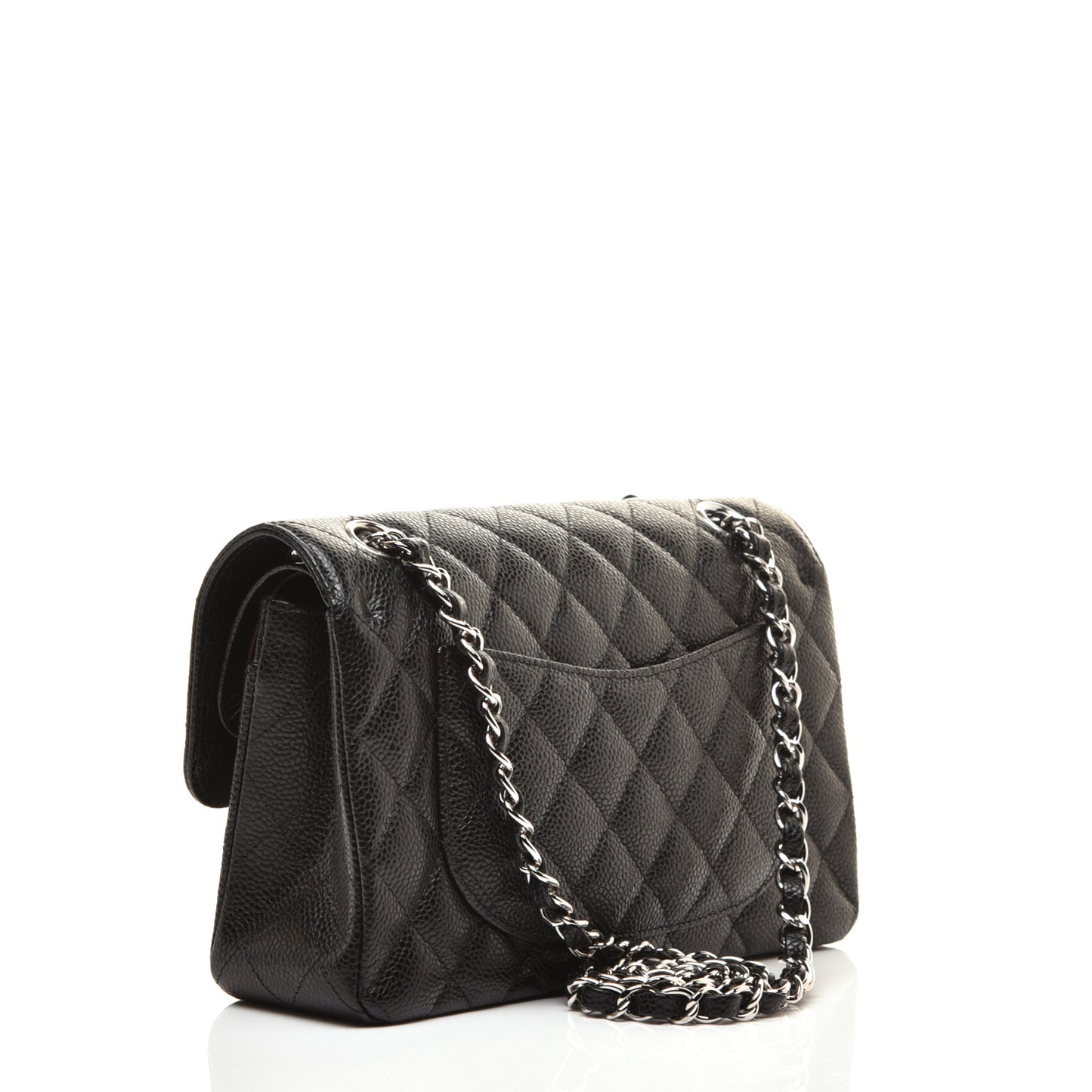 Caviar Quilted Small Double Flap Black