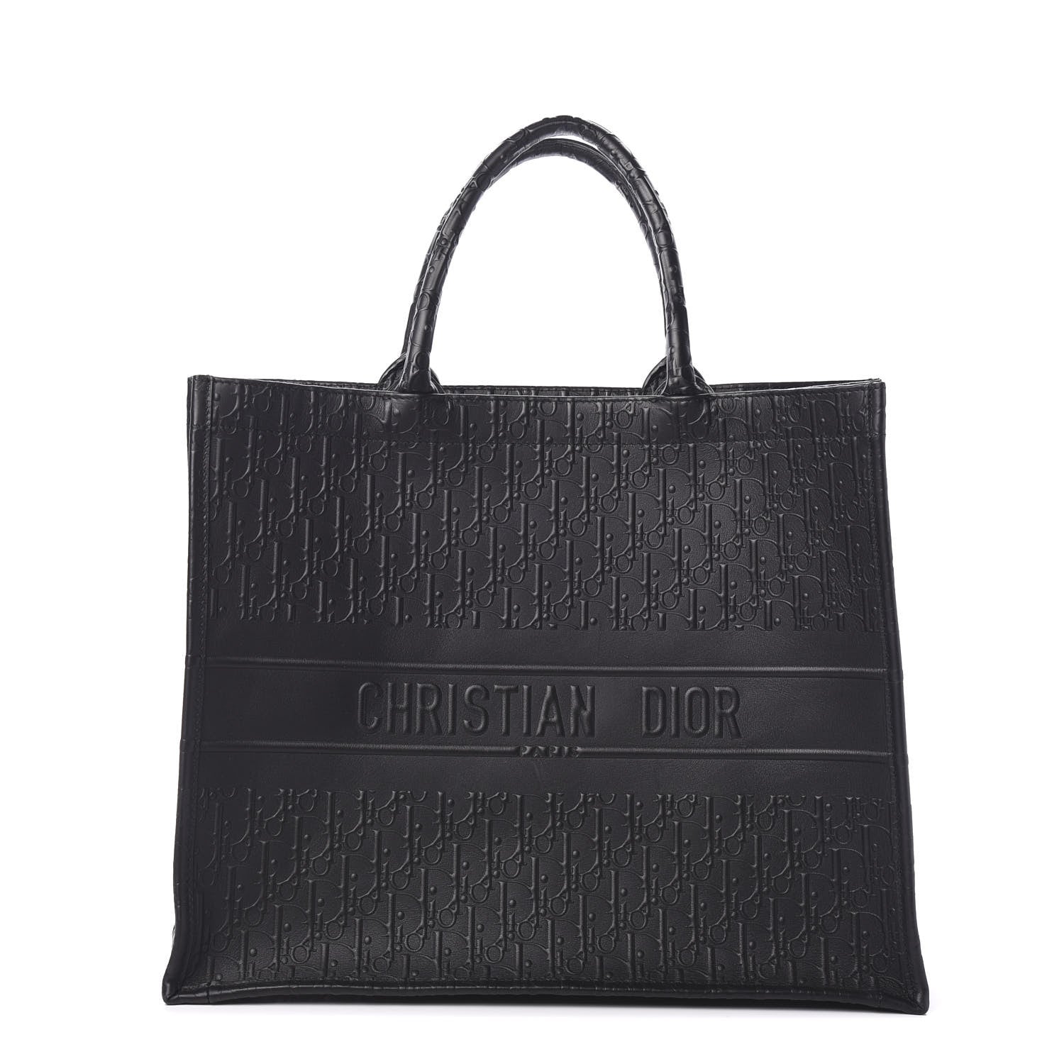 Christian Dior Oblique Calfskin Embossed Book Tote Black 1 of 9