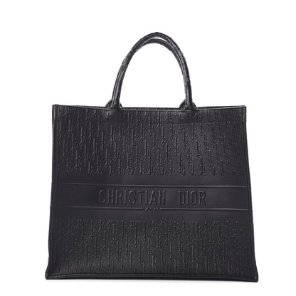 Christian Dior Oblique Calfskin Embossed Book Tote Black 1 of 9