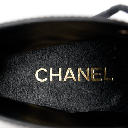 Chanel Calfskin Velvet CC Cap Toe Boots 39.5 Black 8 of 8