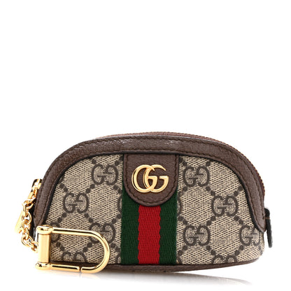 Gucci GG Supreme Monogram Web Ophidia Dome Key Pouch Beige New Acero 1 of 9