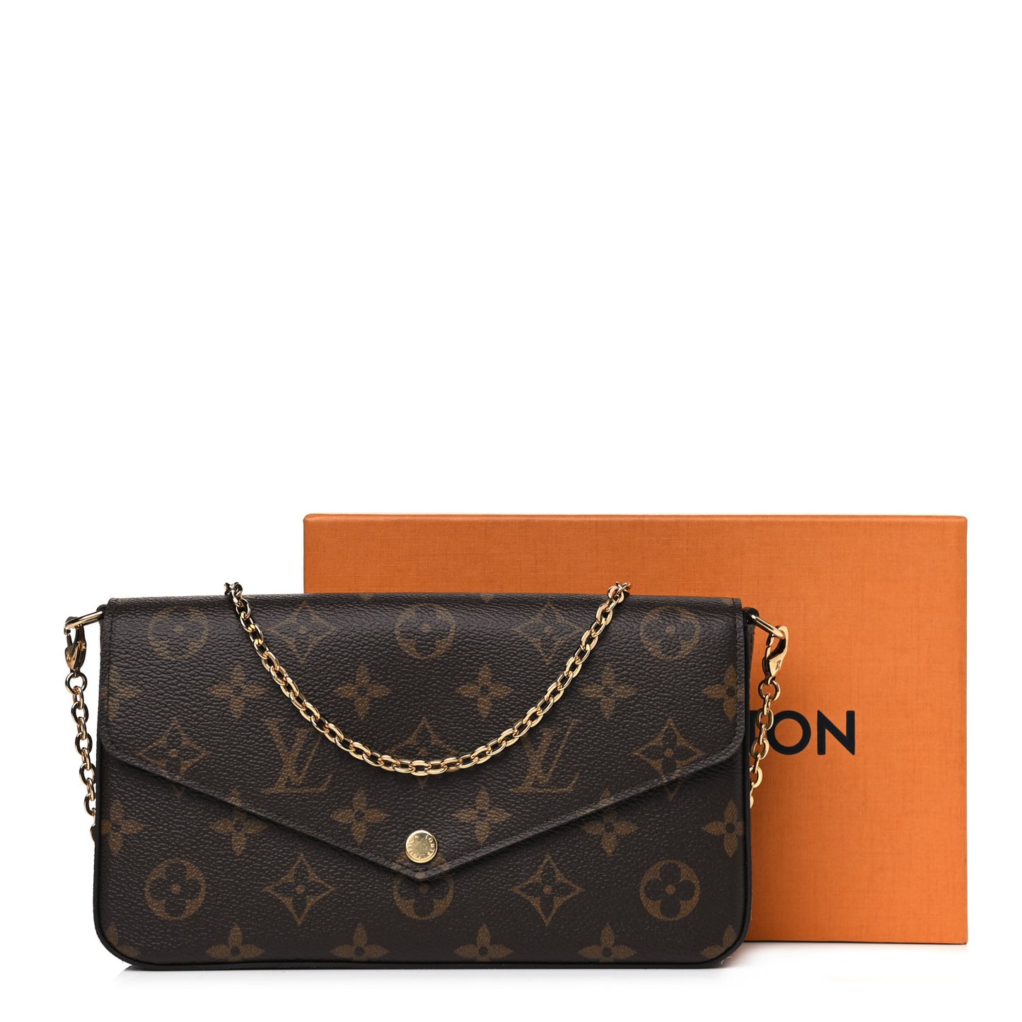 Monogram Pochette Felicie Chain Wallet Fuchsia