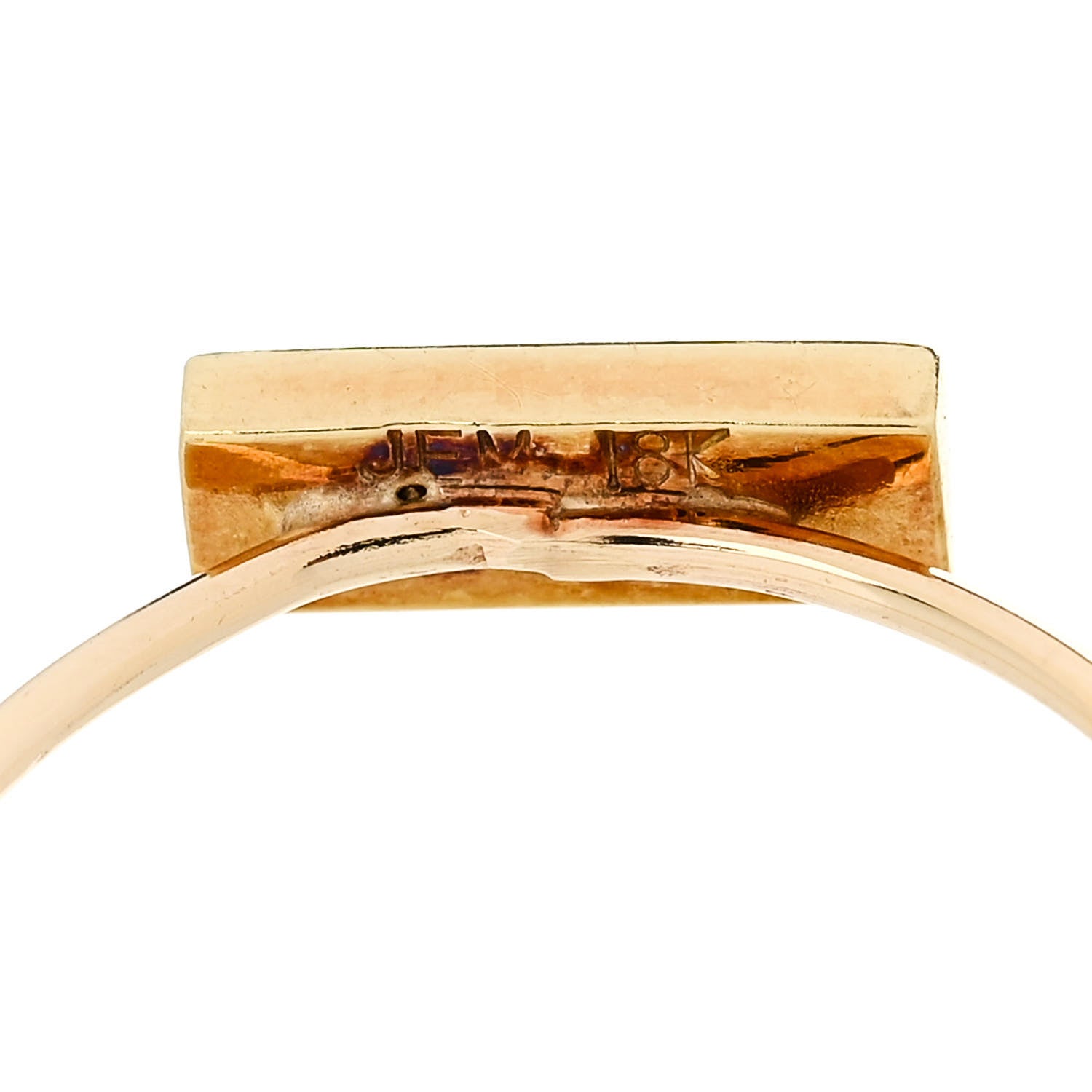 Jennifer Meyer 18K Yellow Gold Lapis Lazuli Bar Ring 53 6.25 5 of 6